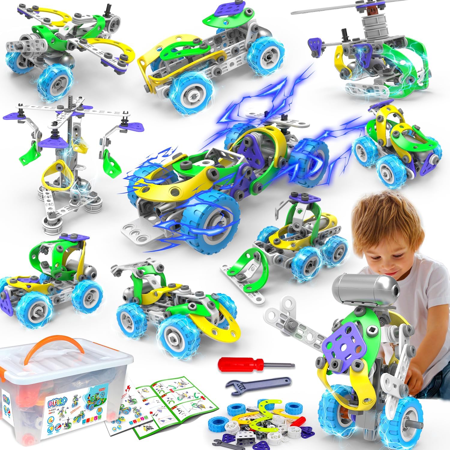 10 in 1 Electric STEM Toys for 5 6 7 8 9+ Year Old Boy Girl Birthday Gifts Educational Building Toys for Kids Ages 4-8 5-7 8-12 Stem Activities Construction Toy for Boys 6-8 8-10 Holiday Idea Gift - Image 8
