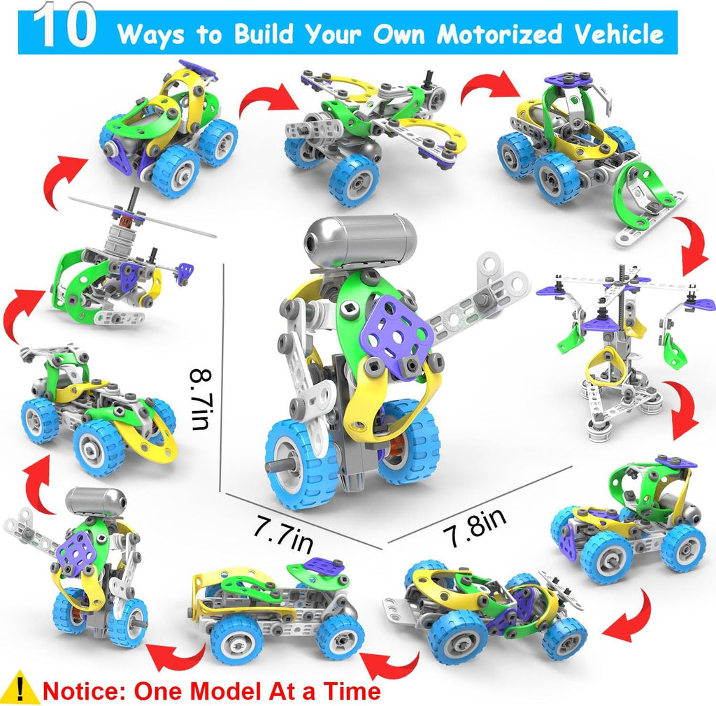 10 in 1 Electric STEM Toys for 5 6 7 8 9+ Year Old Boy Girl Birthday Gifts Educational Building Toys for Kids Ages 4-8 5-7 8-12 Stem Activities Construction Toy for Boys 6-8 8-10 Holiday Idea Gift - Image 7