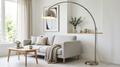 Lumen Arc Floor Lamp in Brushed Steel