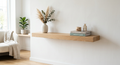 Atlas wall-mounted floating display shelf natural finish